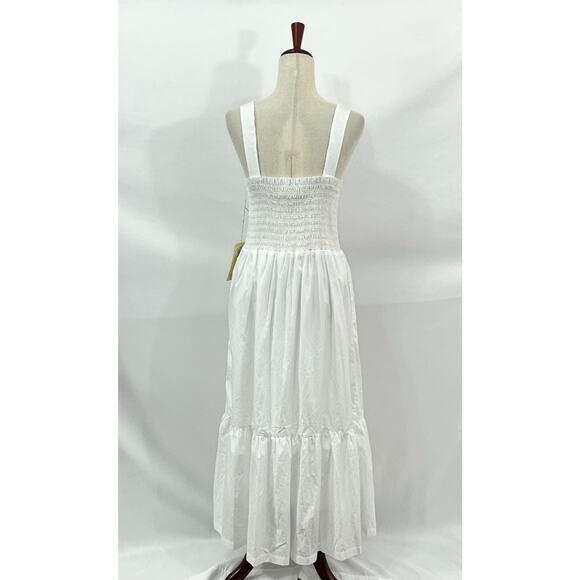 TROVATA Birds of Paradis M Medium Dolores Dress Classic White Smocked Midi NWT - Picture 5 of 10